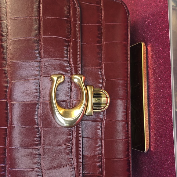 🎉HP🎉Coach 🤎NWT🤎 Croc Studio Shoulder Purse - STUNNING!🤎🤎🤎 - Picture 3 of 15